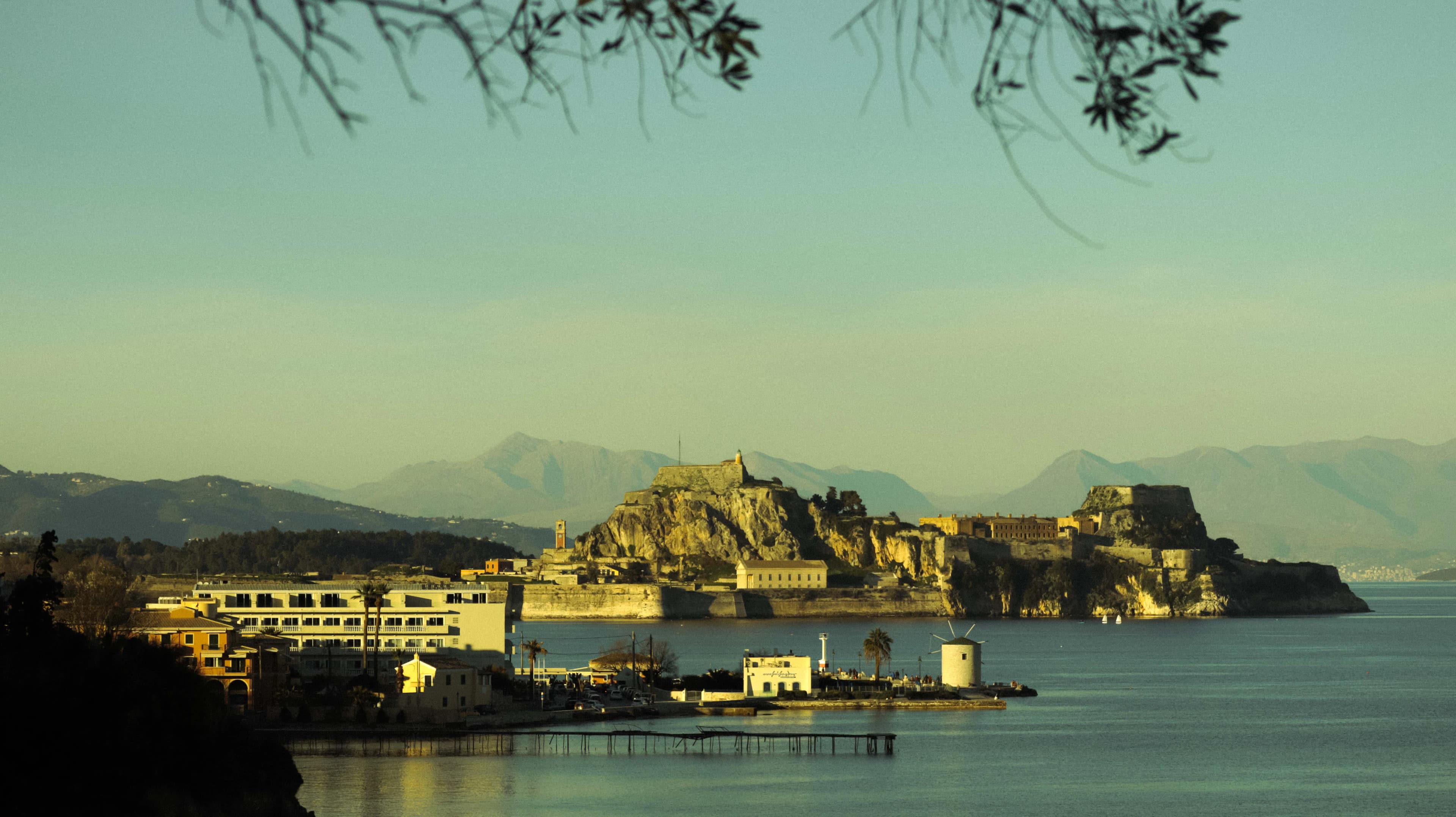 a large body of water surrounded by mountains