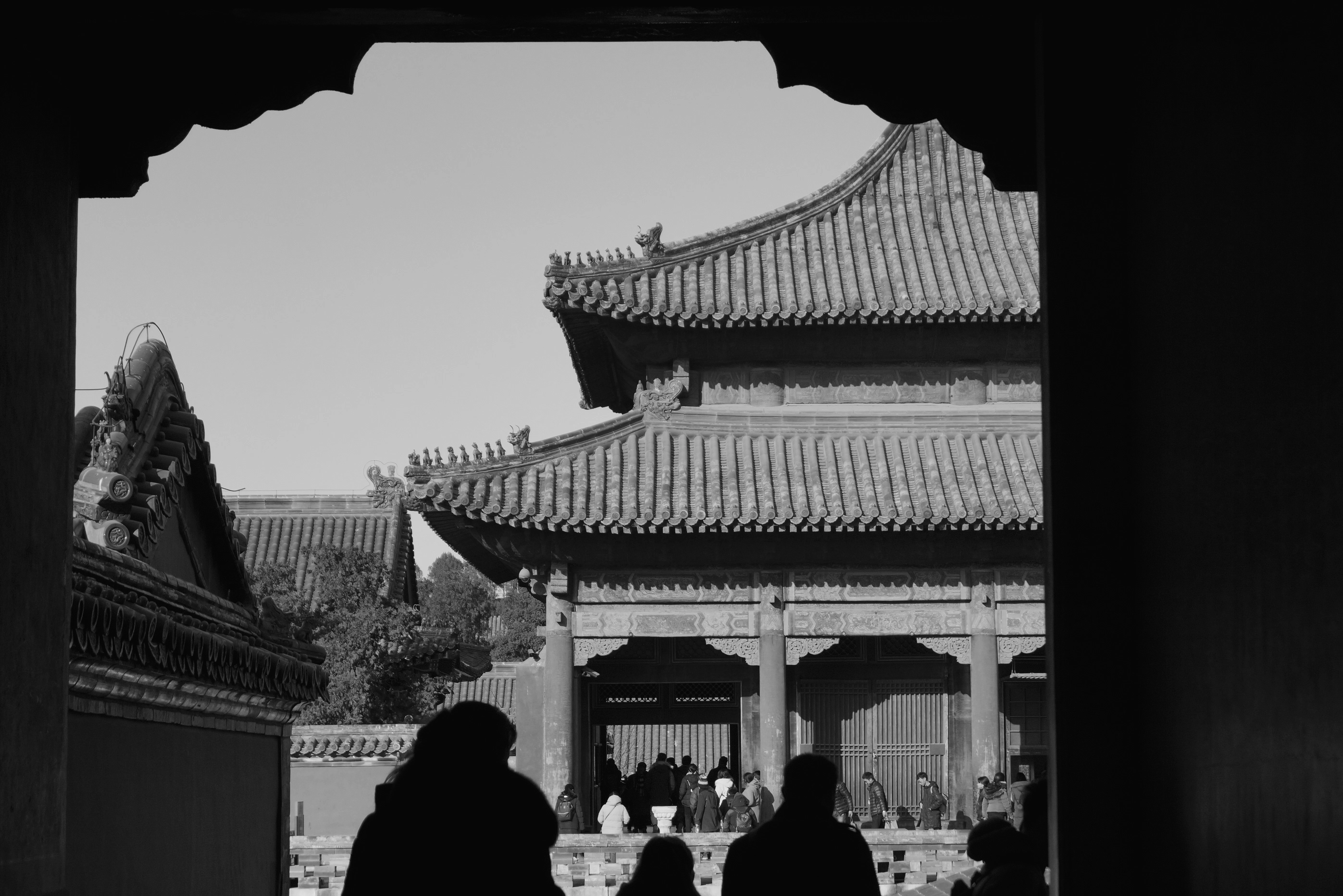 grayscale photography of pagoda building