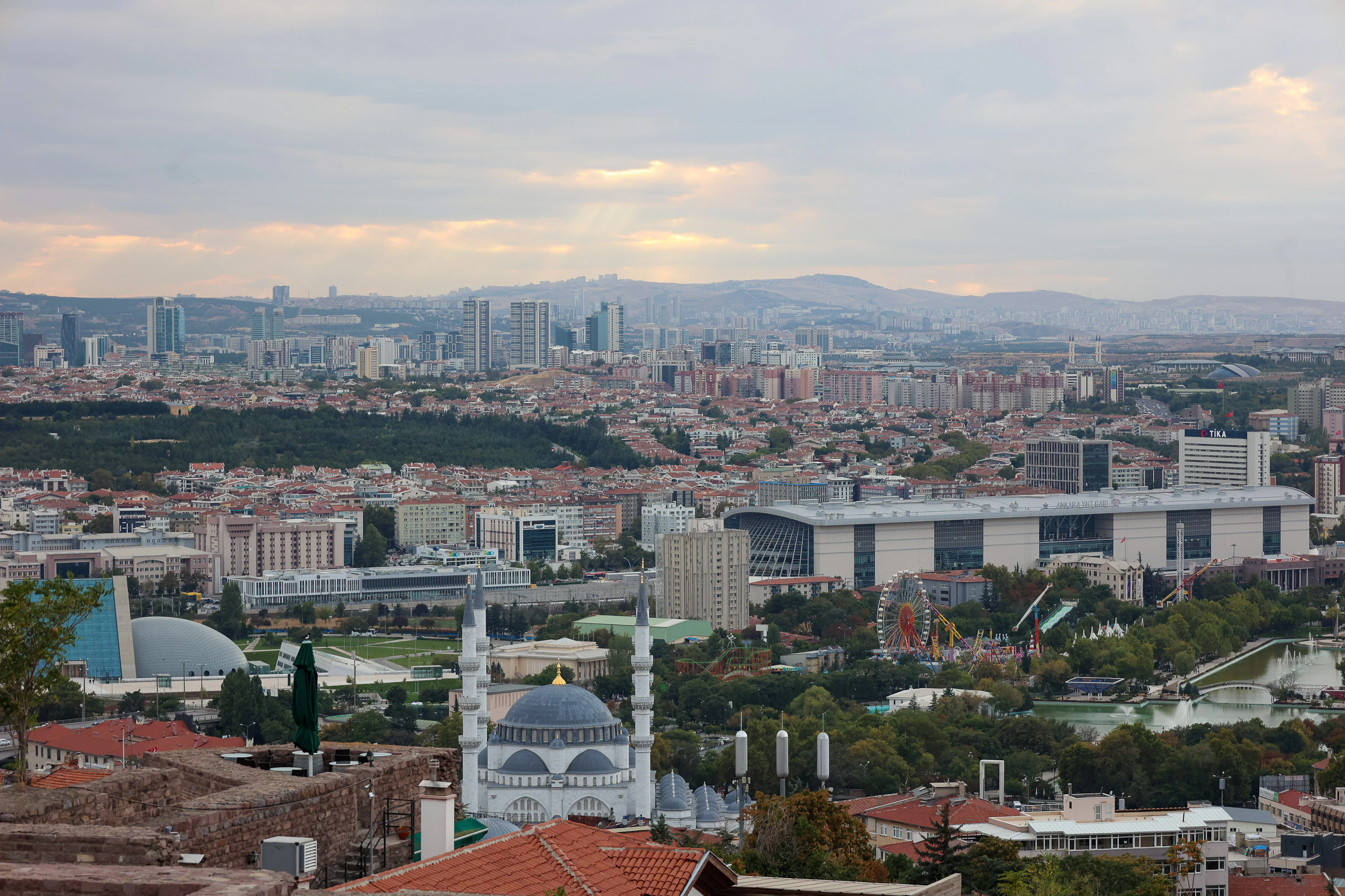 a view of a city from a high point of view